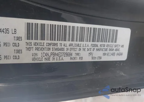 2014 Jeep Patriot Sport z USA, uszkodzony, nr VIN 1C4NJPBA4ED729684